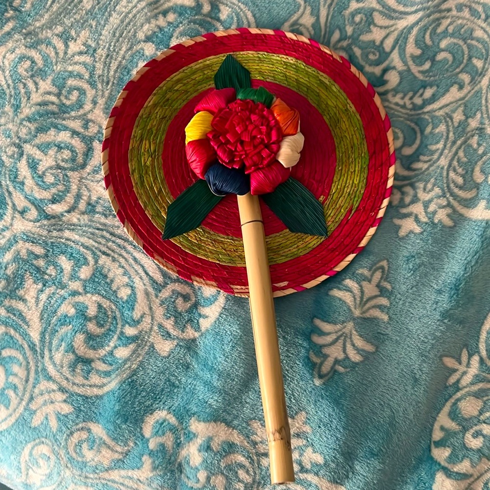 Handcrafted with Corn leaves Mexican Fan